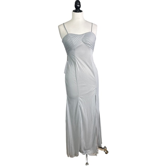 NWT Azazie Prim Silver Gray Evening Gown 4 - Picture 1 of 13